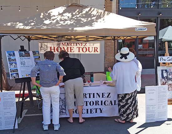 The Martinez Historical Society booth at the Farmers Market in Martinez, CA.